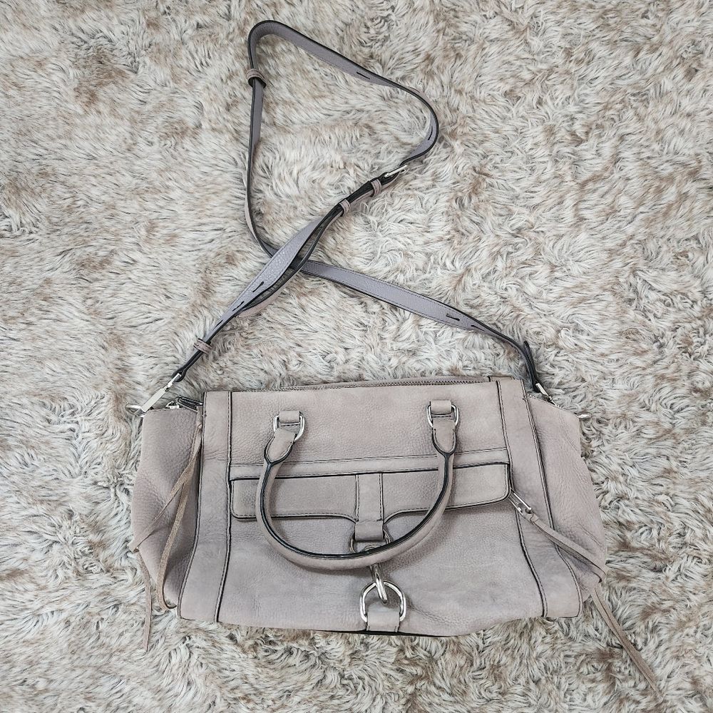Rebecca‎ Minkoff Bowery Satchel Leather Handbag Gray with Silver Hardware NWOT